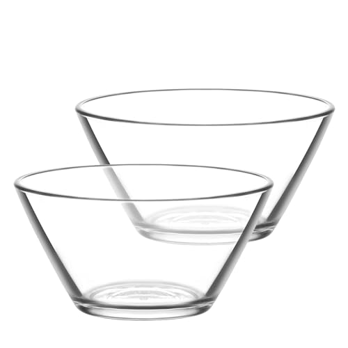 Vega - Salatschüsseln/Rührschüsseln aus Glas - ideal als Servierschalen für Pasta/Popcorn - 2,2 Liter - 2 Stück von Lav