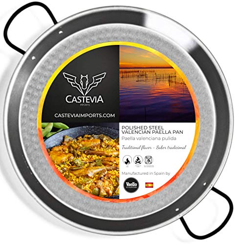 La Valenciana 55 cm, Stahl poliert Paella-Pfanne, Schwarz von Vaello Campos S. L.