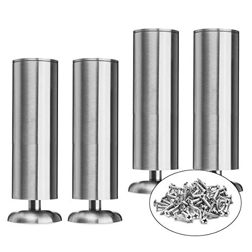 10" / 25cm Metall Möbelfüße, La Vane 4er Set Edelstahl Tischbeine Schrankfüße mit Gummimatte für Schrank Sofa Küche Regal von La Vane