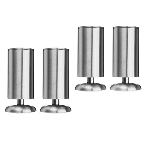 8" / 20cm Metall Möbelfüße, La Vane 4er Set Edelstahl Tischbeine Schrankfüße mit Gummimatte für Schrank Sofa Küche Regal von La Vane