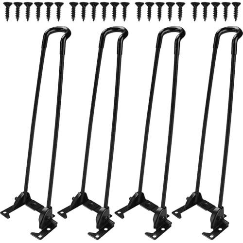 La Vane 12 inch / 30cm Klappbare Tischbeine, 4 Stück Metall Faltbare Haarnadel Möbelbein Haarnadelbeine Möbelfüße Schutzfüße DIY Ersatz Schwarz für Couchtisch Laptoptisch Schreibtisch von La Vane