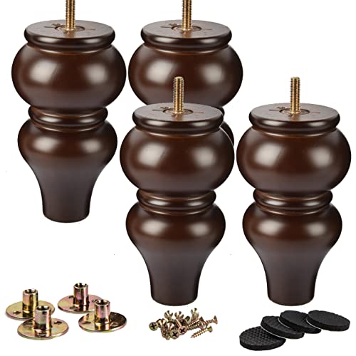 La Vane 15cm Holz Tischbeine, 4 Stück Walnuss Massivholz Spindel Ersatz Möbelfüße Kugelfüße mit vorgebohrten M8 Bolzen & Montageplatten & Schrauben für Sofa Stuhl Schrank Ottomane … La Vane 15cm Holz Tischbeine, 4 Stück Walnuss Massivholz Spindel Ersatz Möbelfüße Kugelfüße mit vorgebohrten M8 Bolzen & Montageplatten & Schrauben für Sofa Stuhl Schrank Ottomane … von La Vane