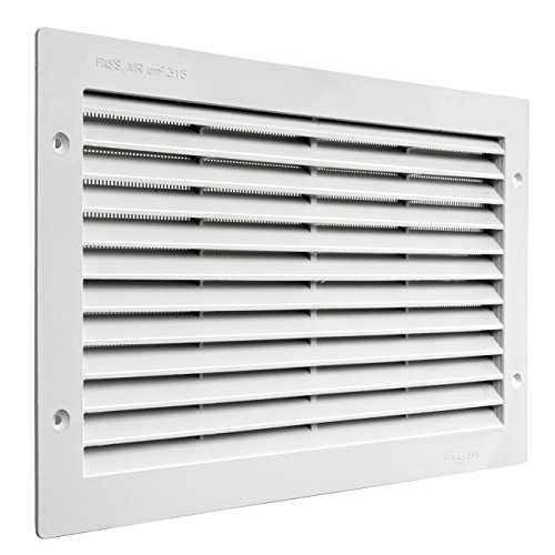 La Ventilazione PAR3823B PAR3823B-Y Lüftungsgitter aus Kunststoff, rechteckig, zum Einbau, Weiß, 380x230 mm von La Ventilazione