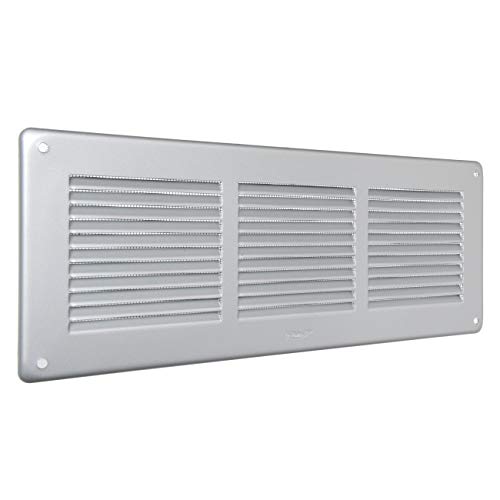Die Ventilation GAL30R Eck-Ventilation aus lackiertem Aluminium Silber aus lackiertem Aluminium, Maße 340 x 140 mm von La Ventilazione