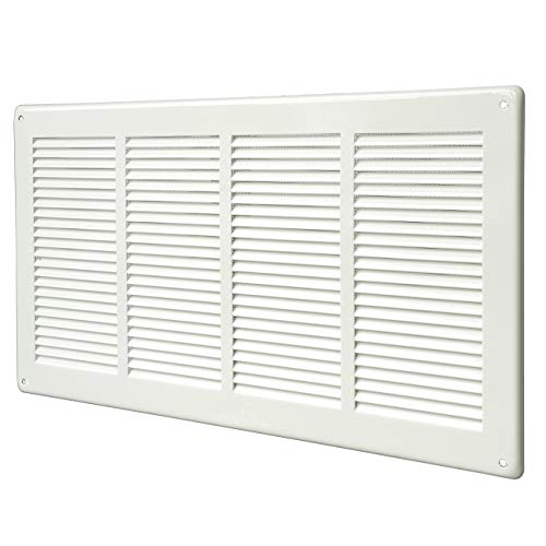 Die Ventilation GL4424RB Ventilationsgitter rechteckig aus weiß lackiertem Blech mit Insektennetz Maße 440 x 240 mm von La Ventilazione