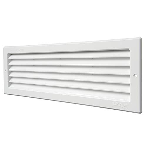 Die Ventilation P3713B rechteckiger Lüftungsgitter aus weißem Kunststoff Abmessungen 370 x 130 mm von La Ventilazione