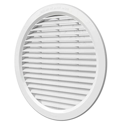 La Ventilazione T25B Lüftungsgitter, rund, aus Kunststoff, für Einbau, weiß, Durchmesser 290 mm von La Ventilazione