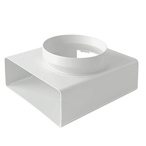 La Ventilazione CRTV229B Vertikale T-Verschraubung von Rundrohr ø 150 mm bis rechteckig 220x90 mm, Bianco, ø 150/220x90 mm von La Ventilazione