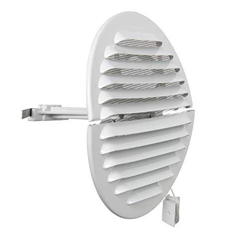 La Ventilation GABDF125R Lüftungsgitter rund, klappbar, Aluminium, weiß lackiert, mit Insektennetz, Durchmesser 150 mm von La Ventilazione