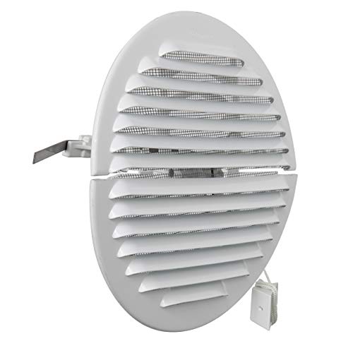 La Ventilation GABDF160R Lüftungsgitter rund, klappbar, Aluminium, weiß lackiert, mit Insektennetz, Durchmesser 175 mm von La Ventilazione