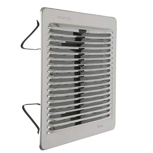 La Ventilation LAMR2323IN Universal Lüftungsgitter eckig mit Federn und Insektennetz Maße: 228x228 mm Edelstahl 430 von La Ventilazione