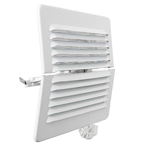 La Ventilation LBDFR1916AB Lüftungsgitter rechteckig klappbar aus weiß lackiertem Aluminium mit Insektennetz Maße 193x165 mm von La Ventilazione