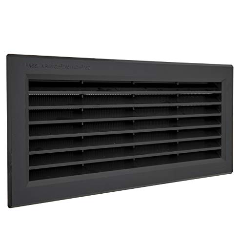 La Ventilazione P31R13N Rechteckiges Gitter aus schwarzem Kunststoff zum Einbau mit Insektenschutznetz, Abmessungen 315 x 136 mm, Schwarz La Ventilazione P31R13N Rechteckiges Gitter aus schwarzem Kunststoff zum Einbau mit Insektenschutznetz, Abmessungen 315 x 136 mm, Schwarz von La Ventilazione