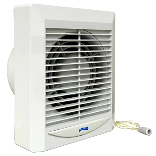 La Ventilazione AA15FS-Y Wandspiralsauger mit Öffnung Ø 150 mm und Zugschalter. Durchflussmenge 230 m³/h Leistungsaufnahme 8,5 W, Farbe weiß. Geräuscharm: nur 50 dB von La Ventilazione