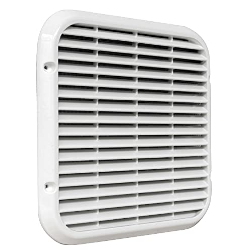 La Ventilazione ASQ2222B-Y ASQ222B-Y ASQ222B Lüftungsgitter mit Überlappung, Aluminium, Weiß, 220 x 220 mm von La Ventilazione