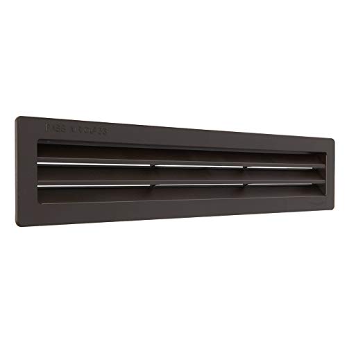 La Ventilazione P30306M Lüftungsgitter, rechteckig, Kunststoff, braun, zum Einbauen, Maße 305 x 60 mm von La Ventilazione