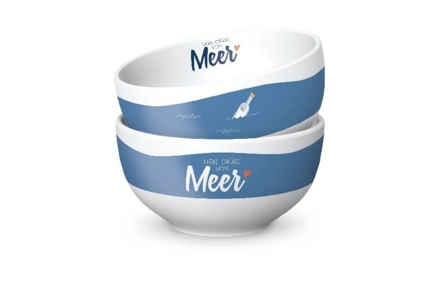 La Vida Geschenk für Dich Müslischale La Vida Schälchen für Dich, Liebe Grüße vom Meer, bedruckte Innenseite von La Vida Geschenk für Dich