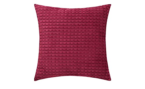 La Vida Deko-Kissen in Rot, kuscheliger Kissen-Bezug mit Reißverschluss inkl. weicher Füllung für Sofa, Sessel oder Bett, hohe Qualität, 45x45cm, quadratisch 100% Polyesterfüllung, 450g von La Vida