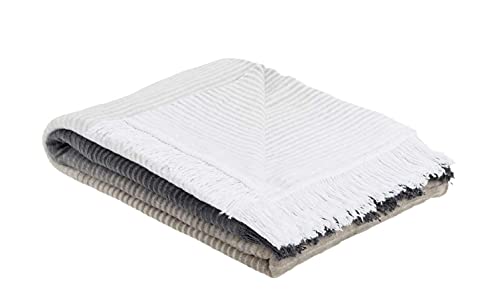 La Vida Jacquard-Decke in Grau Weiß 150x200 cm, Kuscheldecke XL-Wohndecke für Couch & Sofa, warm, weich & kuschelig, Baumwollmischung, Öko-Tex Standard 100 von La Vida