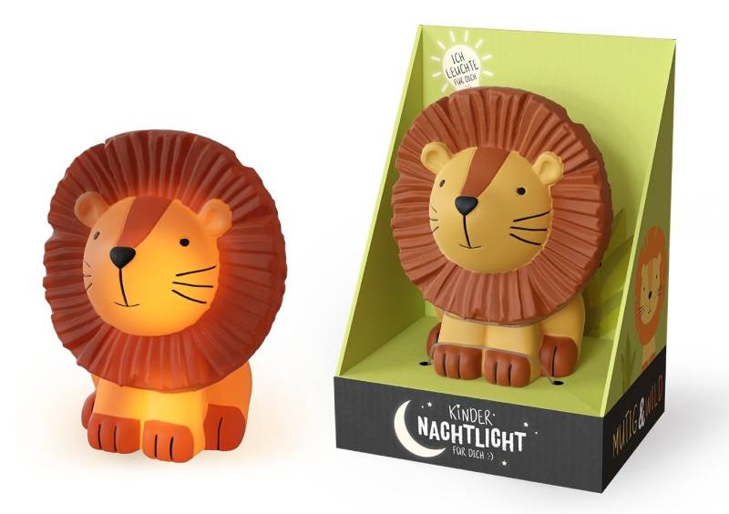 La Vida LED Nachtlicht LED Nachtlicht Kinder Lampe Notlicht Geschenk la vida Löwe 6263341, LED fest integriert von La Vida
