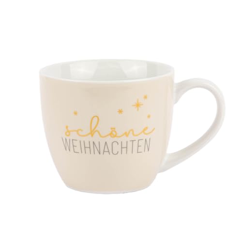 La Vida Maxi Tasse aus Porzellan schöne Weihnachten Sterne beige gold grau 400ml La Vida Maxi Tasse aus Porzellan schöne Weihnachten Sterne beige gold grau 400ml von La Vida