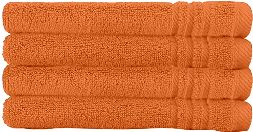 La Vida Premium Gästehandtuch-Set 4-teilig Orange, 100% Frottee-Baumwolle, 480g/m², weich und saugstark, fürs Badezimmer, Oeko-Tex 100 Zertifiziert, 4 x Gästetuch von La Vida