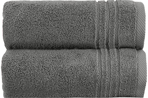 La Vida Premium Handtuch-Set 2-teilig Anthrazit, 100% Frottee-Baumwolle, 480g/m², weich und saugstark, fürs Badezimmer, Oeko-Tex 100 Zertifiziert, 2 x Handtuch 50x100 cm von La Vida