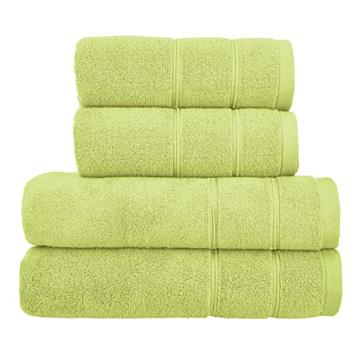 La Vida Premium Handtuch-Set 4-teilig Grün, 100% Frottee-Baumwolle, 480g/m², weich und saugstark, fürs Badezimmer, Oeko-Tex 100 Zertifiziert, 2X Handtuch + 2X Duschtuch von La Vida