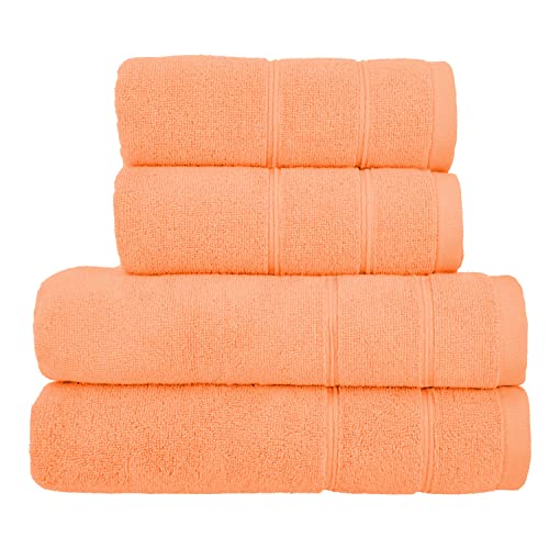 La Vida Premium Handtuch-Set 4-teilig Orange, 100% Frottee-Baumwolle, 480g/m², weich und saugstark, fürs Badezimmer, Oeko-Tex 100 Zertifiziert, 2X Handtuch + 2X Duschtuch von La Vida