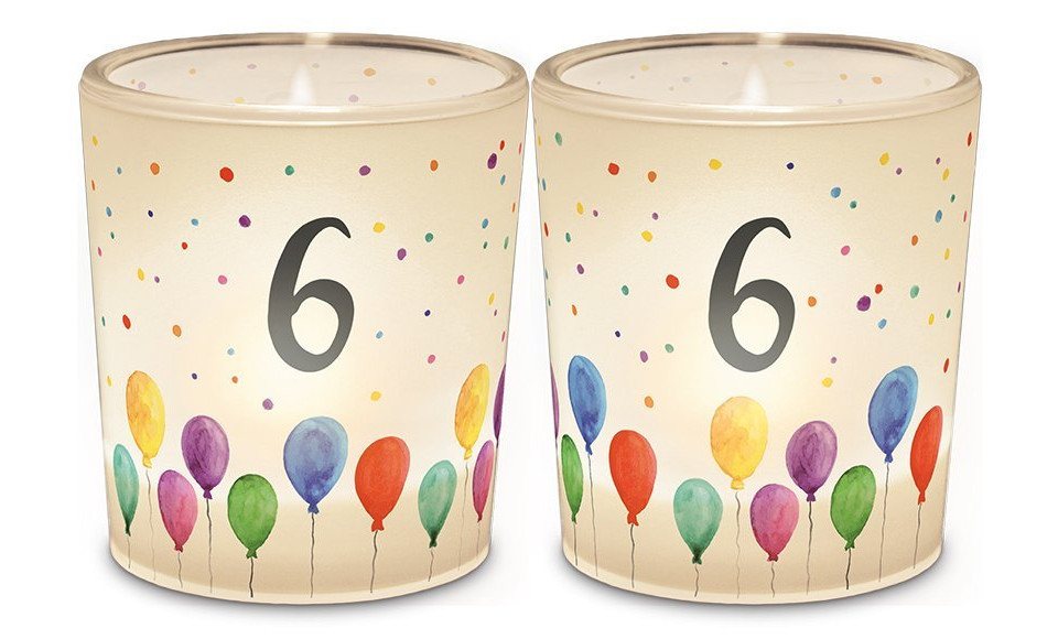 La Vida Windlicht Licht + Teelicht D6H6 Geburtstag Zahl 6 von La Vida