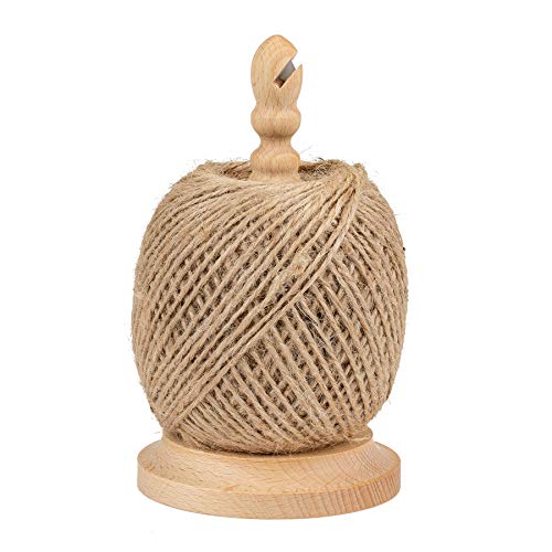 La Cordeline JN10CU Knäuel, 200 g, Jute, Durchmesser 2 mm, auf Abroller aus Buchenholz, mit Cutter, natur von La cordeline