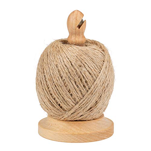 La Cordeline JN13CU Knäuel, 100 g, Jute, Durchmesser 2 mm, auf Abroller aus Buchenholz, mit Cutter, natur von La cordeline