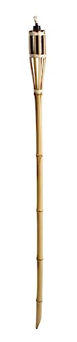 La zappa Bambus-Taschenlampe mit Metallbehälter für Zitronengrasöl gegen Mücken (120 cm) von La zappa