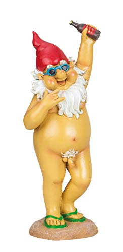 LaBelleHome Lustiger XL Gartenzwerg 31,5 cm Zwerg Geschenkidee Garten Vorgarten Nackt Nudist von LaBelleHome
