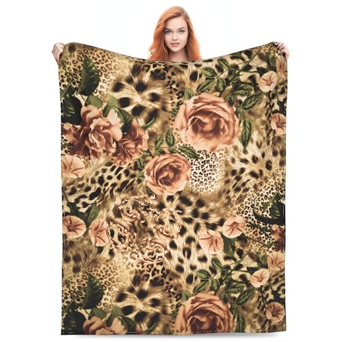 LaBuyGVT Fleecedecke, Geparden-Druck, Rose und Leopard, weich, warm, leicht, gemütlich, für Erwachsene, Mädchen, Damen und Herren, Bett für Wohnzimmer, Bettwäsche, Couch-Dekoration LaBuyGVT Fleecedecke, Geparden-Druck, Rose und Leopard, weich, warm, leicht, gemütlich, für Erwachsene, Mädchen, Damen und Herren, Bett für Wohnzimmer, Bettwäsche, Couch-Dekoration von LaBuyGVT