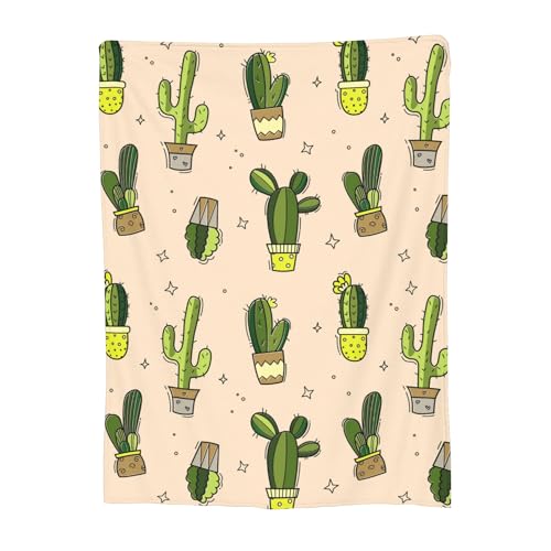 LaBuyGVT Fleecedecke, Kaktus für Erwachsene, niedliche Sukkulenten, Blüten, Blumenmuster, Geschenke, für Damen und Mädchen, Retro, leicht, weich, gemütlich, Couch, Schlafzimmer, Reisen, Party LaBuyGVT Fleecedecke, Kaktus für Erwachsene, niedliche Sukkulenten, Blüten, Blumenmuster, Geschenke, für Damen und Mädchen, Retro, leicht, weich, gemütlich, Couch, Schlafzimmer, Reisen, Party von LaBuyGVT