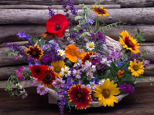 deutsche Schnitt Blumen Samen – 14 Sorten - Bunter Blumenstrauß zum aussäen - Saatgut für Balkon Kübel Garten oder Freiland - Einjährig – Insekten Bienen freundliche Blumensamen von LaCaTho