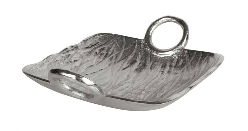 Annimuck Dekoschale La Casa Henkelschale Wellendesign Alu Nickel 31x23x9cm silber antik (1 St) von Annimuck