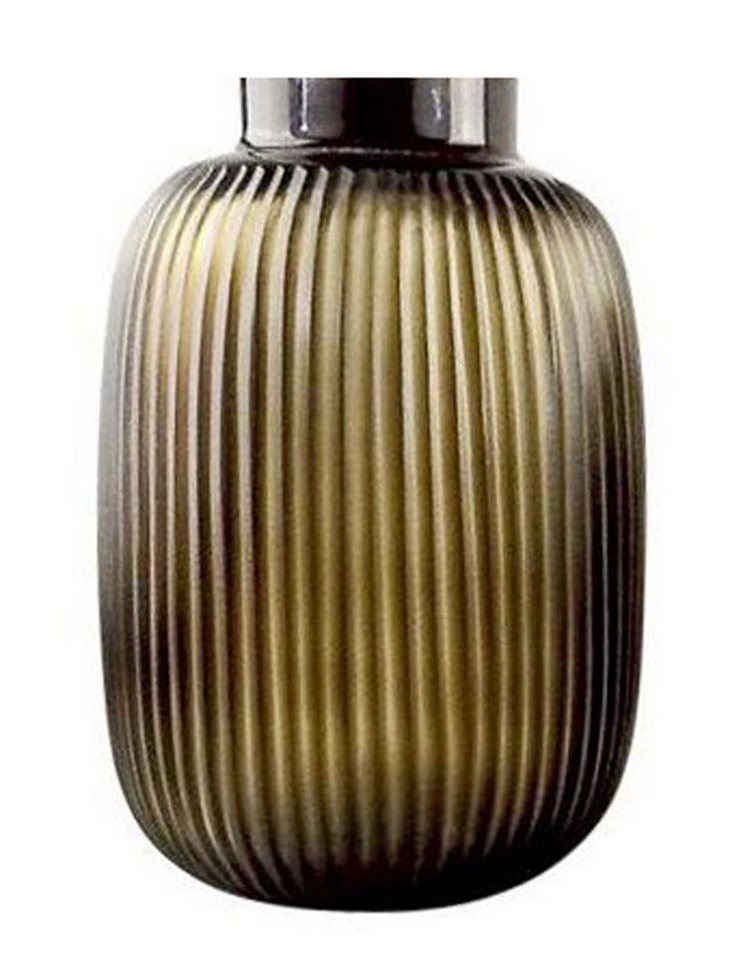 LaCasa Dekovase Glas Vase bauchig braun Mattoptik Streifen 22x33,5 cm (1 St) von LaCasa
