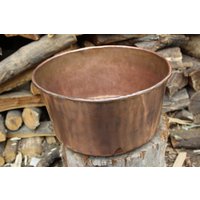 Antike Kupfer Waschbecken Vase Trug Handgefertigten Container von LaCasadelRame