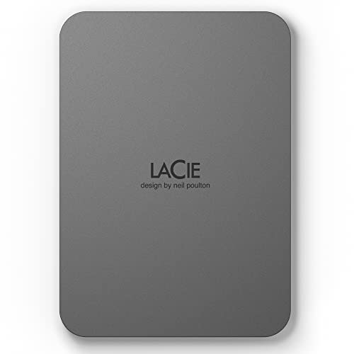 LaCie Mobile Drive Secure 2TB tragbare externe Festplatte, 2.5 Zoll, Mac & PC, space grey, inkl. 3 Jahre Rescue Service, Modellnr.: STLR2000400 von LaCie