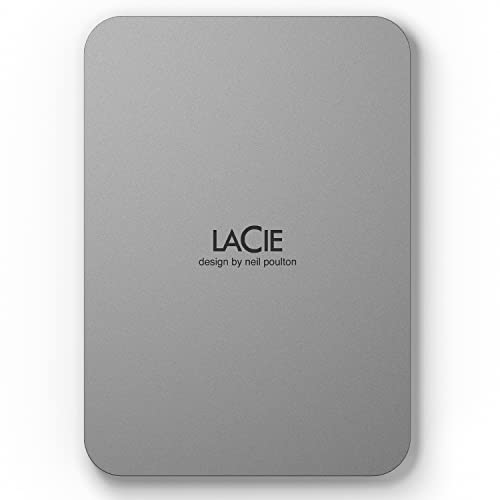 LaCie Mobile Drive Moon 4TB tragbare externe Festplatte, 2.5 Zoll, Mac & PC, silber, inkl. 3 Jahre Rescue Service, Modellnr.: STLP4000400 von LaCie