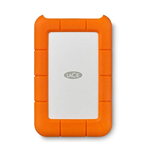 LaCie Rugged Secure 2TB tragbare externe Festplatte, 2.5 Zoll, PC & Mac, inkl. USB-C w/o USB-A Kabel, inkl. 2 Jahre Rescue Service, Modellnr.: STFR2000403 von LaCie