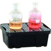 LaCont Auffangwanne aus Polyethylen, HxBxT 145 x 395 x 300 mm, Auffangvolumen 10 l, mit Polyethylen-Lochplatte von LaCont