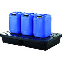 LaCont Auffangwanne aus Polyethylen, HxBxT 175 x 1000 x 600 mm, Auffangvolumen 60 l, mit Polyethylen-Lochplatte von LaCont