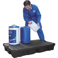 LaCont Auffangwanne aus Polyethylen, HxBxT 175 x 1200 x 800 mm, Auffangvolumen 100 l, mit Polyethylen-Lochplatte von LaCont