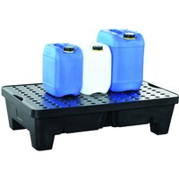 LaCont Auffangwanne aus Polyethylen, HxBxT 265 x 1000 x 600 mm, Auffangvolumen 60 l, mit Polyethylen-Lochplatte von LaCont