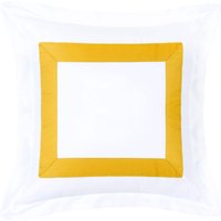 Moderne Satin Weiß Senf Gelb Werfen Kissen Kissenbezug Mit Flanschen von LaCozi