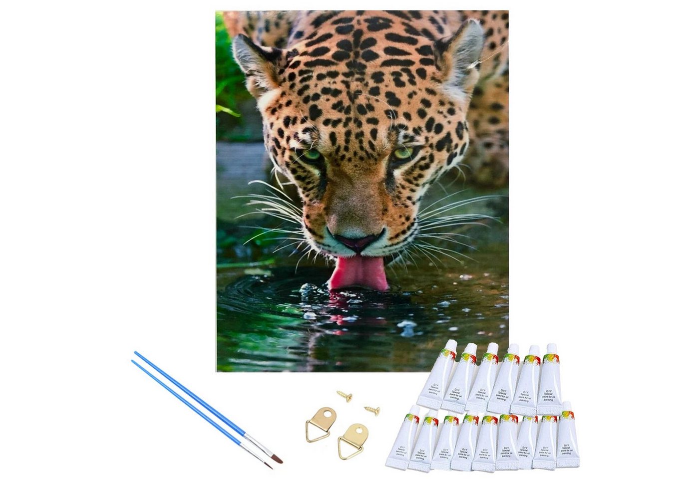 LaCute Malen nach Zahlen Leopard Malset – Kreatives Malen nach Zahlen mit Rahmen 30x40cm (Komplettes Malset: Kreatives Malen nach Zahlen mit Rahmen und Farben, Malen nach Zahlen Set: Leinwand 30x40cm, Acrylfarben, Pinsel, Rahmen), Leopard Malset: Hochwertige Leinwand 30x40cm mit Acrylfarben & Rahmen LaCute Malen nach Zahlen Leopard Malset – Kreatives Malen nach Zahlen mit Rahmen 30x40cm (Komplettes Malset: Kreatives Malen nach Zahlen mit Rahmen und Farben, Malen nach Zahlen Set: Leinwand 30x40cm, Acrylfarben, Pinsel, Rahmen), Leopard Malset: Hochwertige Leinwand 30x40cm mit Acrylfarben & Rahmen von LaCute