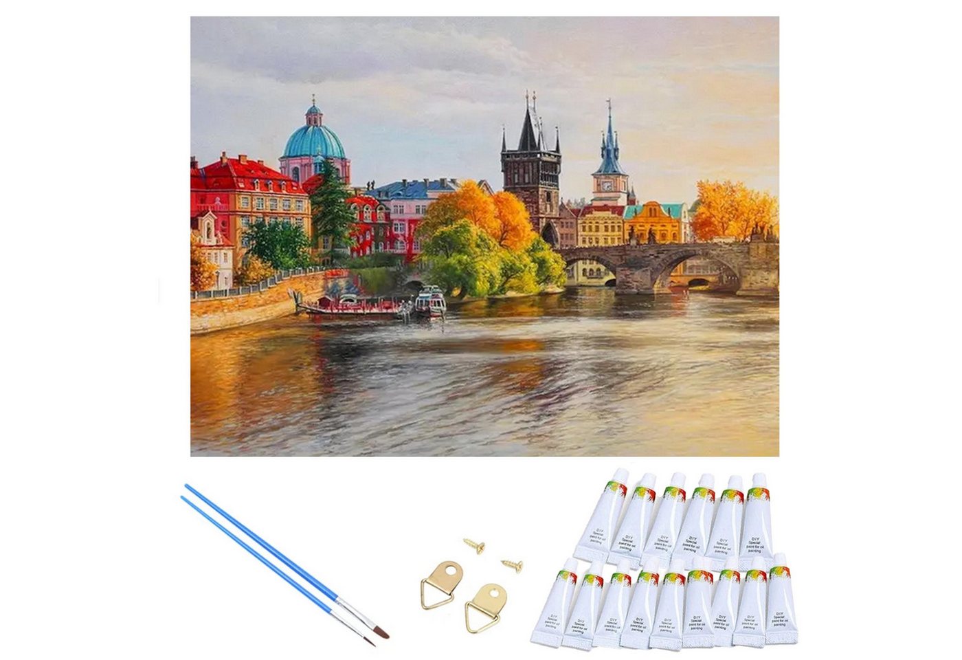 LaCute Malen nach Zahlen Prag Malset – Kreatives Malen nach Zahlen mit Rahmen 30x40cm (Komplettes Malset: Kreatives Malen nach Zahlen mit Rahmen und Farben, Malen nach Zahlen Set: Leinwand 30x40cm, Acrylfarben, Pinsel, Rahmen), Prag Malset: Hochwertige Leinwand 30x40cm mit Acrylfarben & Rahmen LaCute Malen nach Zahlen Prag Malset – Kreatives Malen nach Zahlen mit Rahmen 30x40cm (Komplettes Malset: Kreatives Malen nach Zahlen mit Rahmen und Farben, Malen nach Zahlen Set: Leinwand 30x40cm, Acrylfarben, Pinsel, Rahmen), Prag Malset: Hochwertige Leinwand 30x40cm mit Acrylfarben & Rahmen von LaCute